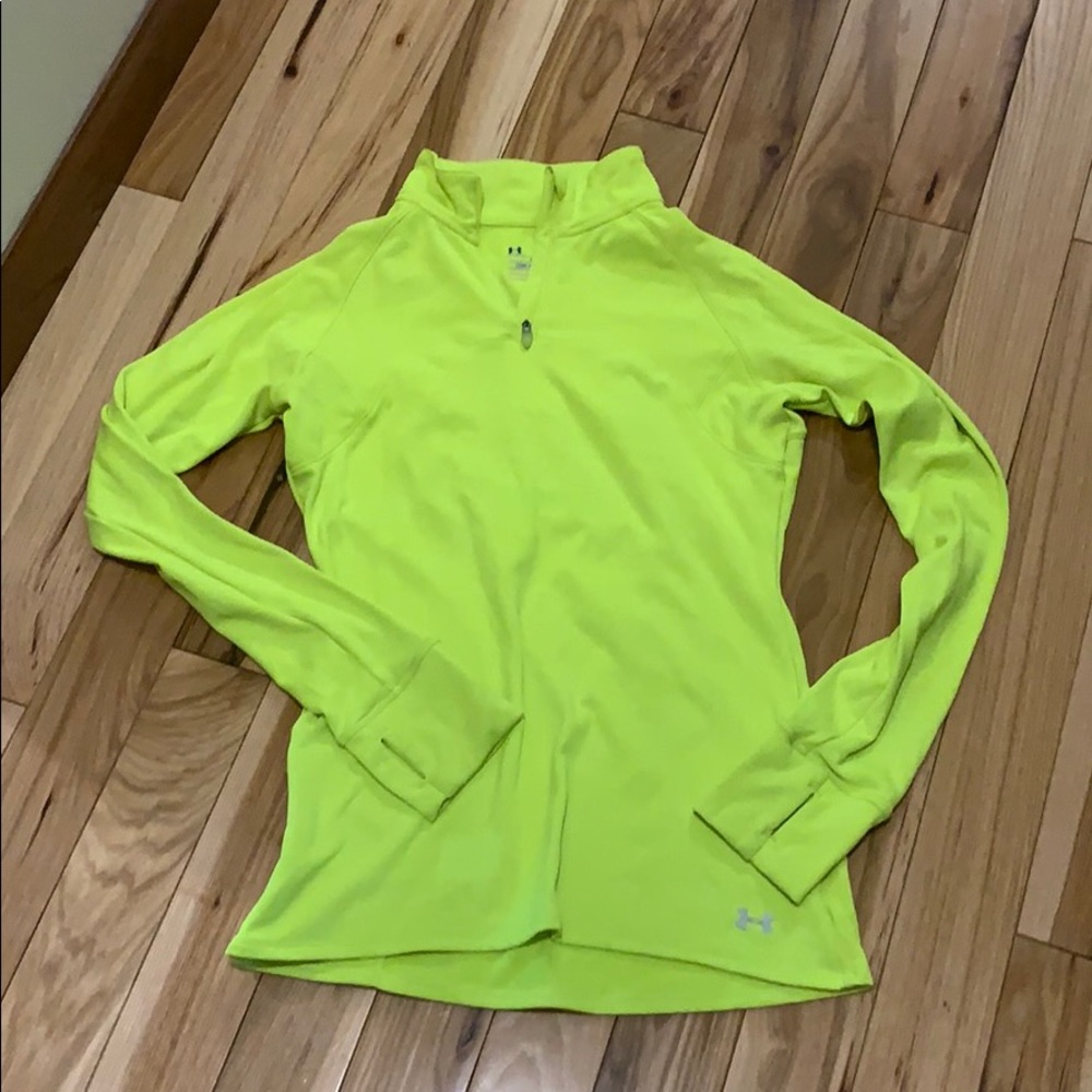 Neon green under armour pull over